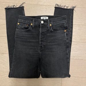 RE/DONE Comfort stretch high rise ankle crop faded coal